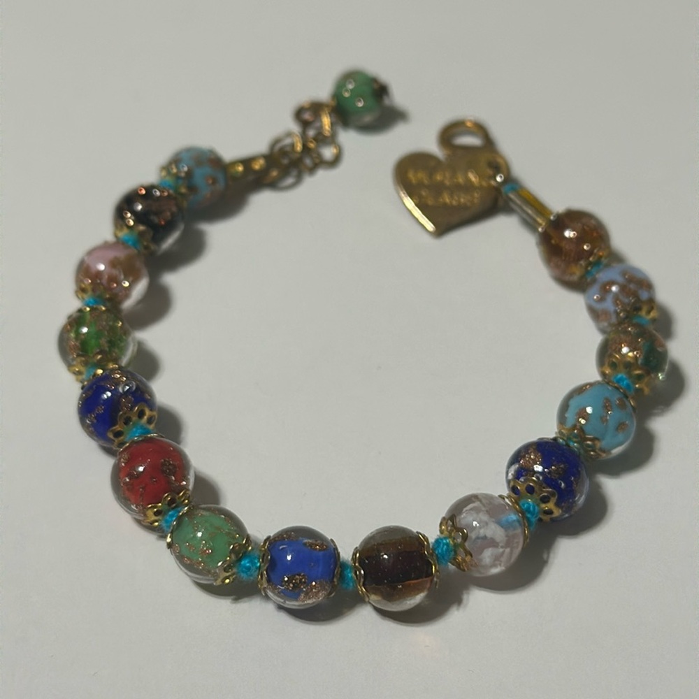 🇮🇹 Murano Glass Handknotted Bracelet multi colored